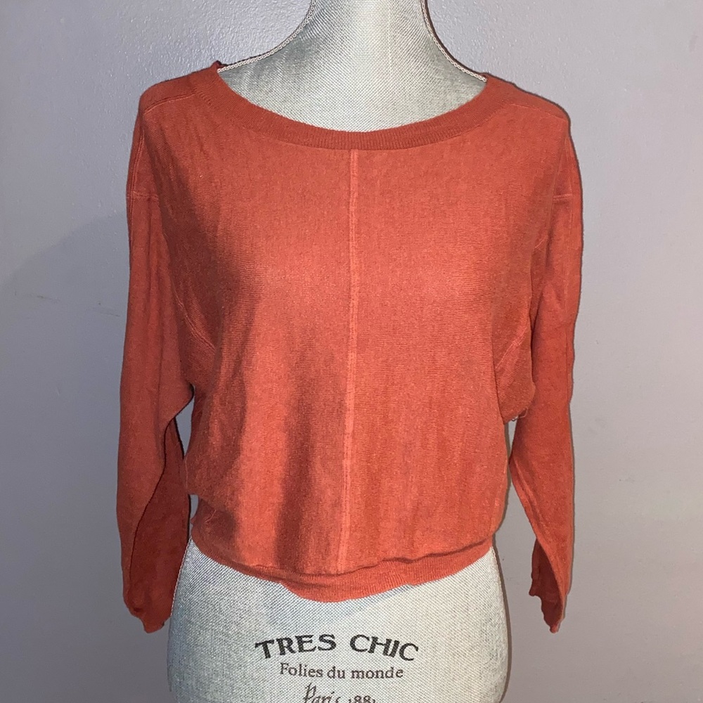 Woman's Rust Orange Billabong Sweater Scoop Top S